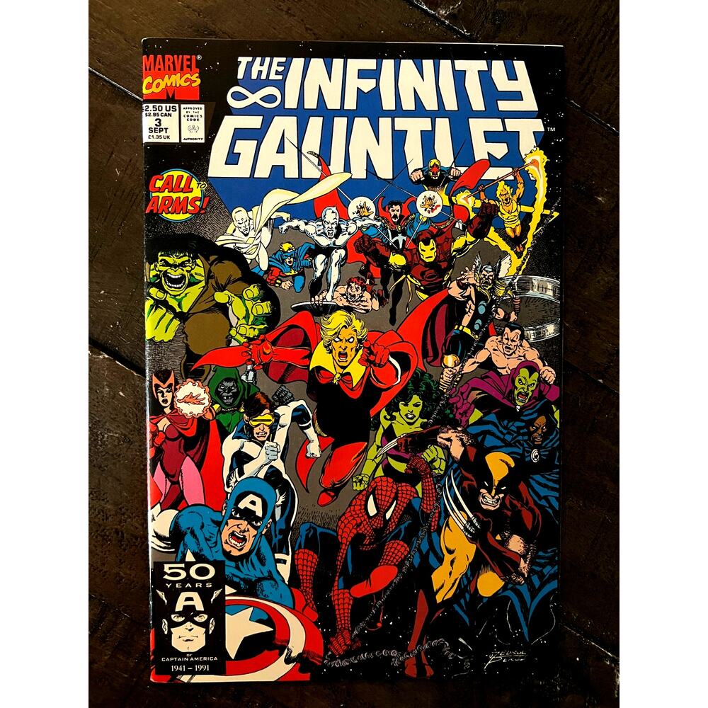 VINTAGE 1991 Marvel "THE INFINITY GAUNTLET" #3 - M - Call To Arms!